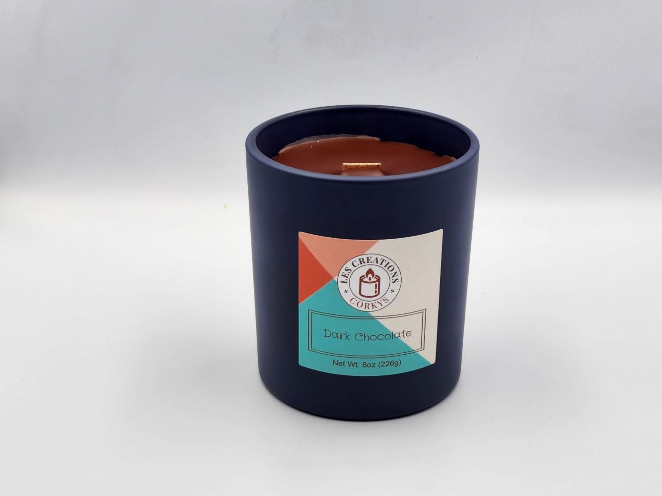 Dark Chocolate - 10oz Jar - Wood Wick - Blue