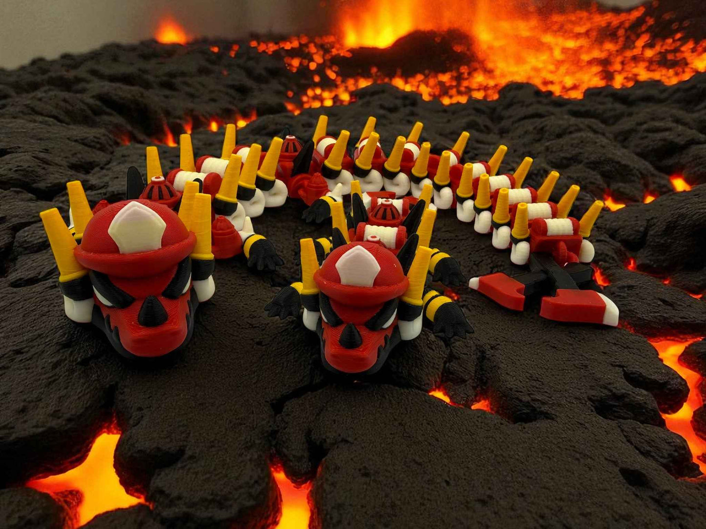 Firefighter Dragon – Articulated 3D Printed Collectible (Adult & Baby Sizes)