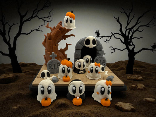 👻✨ Haunted Graveyard Ghost Diorama – Spooky-Cute Halloween Fun! 🎃🪦