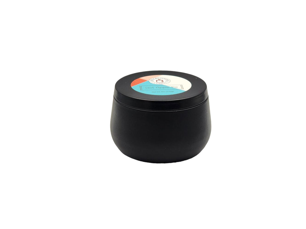 Hot Apple Pie 8oz Tin Candle - 1 Wick - Black-Les Creations Corkys