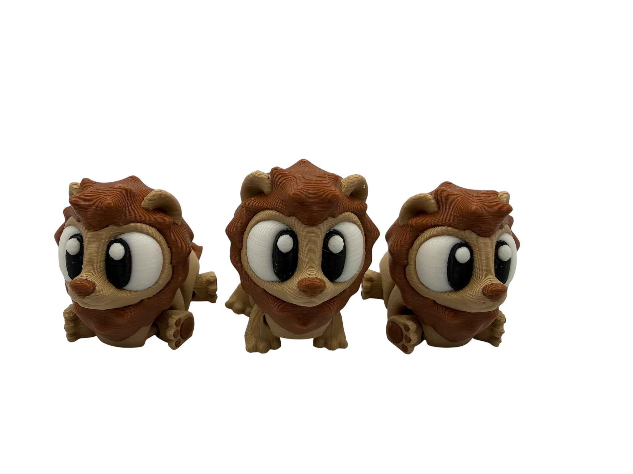 Flexi Lions Safari Scene | Articulated Lion Figurines | 3D Printed Animal Display | Cute Desk Decor | Handmade Miniature