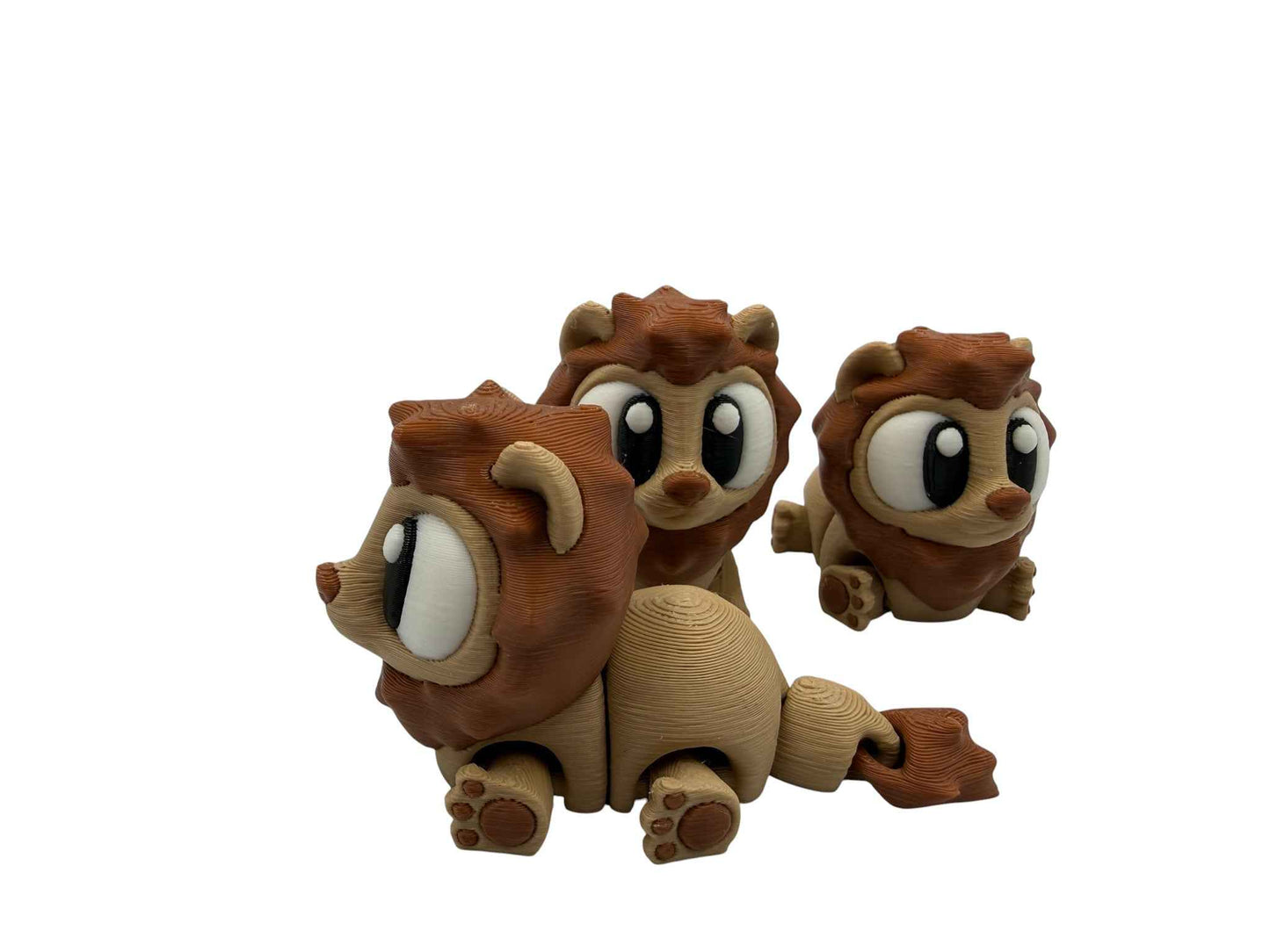 Flexi Lions Safari Scene | Articulated Lion Figurines | 3D Printed Animal Display | Cute Desk Decor | Handmade Miniature