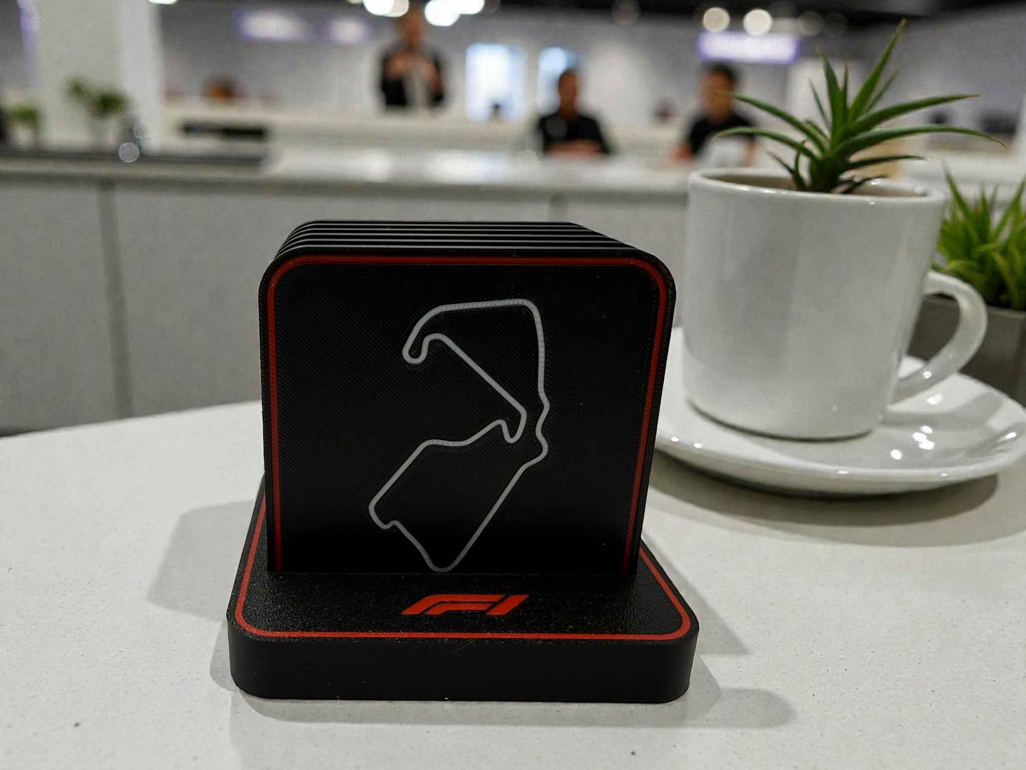 🏁 Formula 1® 3D Printed Coaster Set – Desk & Office Decor 🏎️