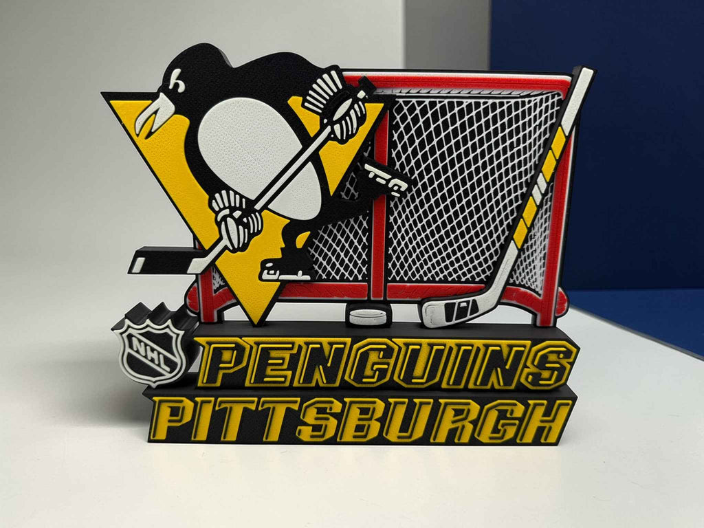 🏒 Pittsburgh Penguins 3D Printed Desk Art | 25cm x 21cm