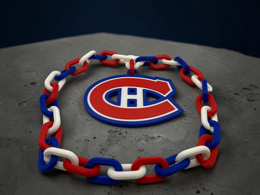 🔴🔵 Montreal Canadiens Fan Chain – Large 3D Printed Hockey Necklace