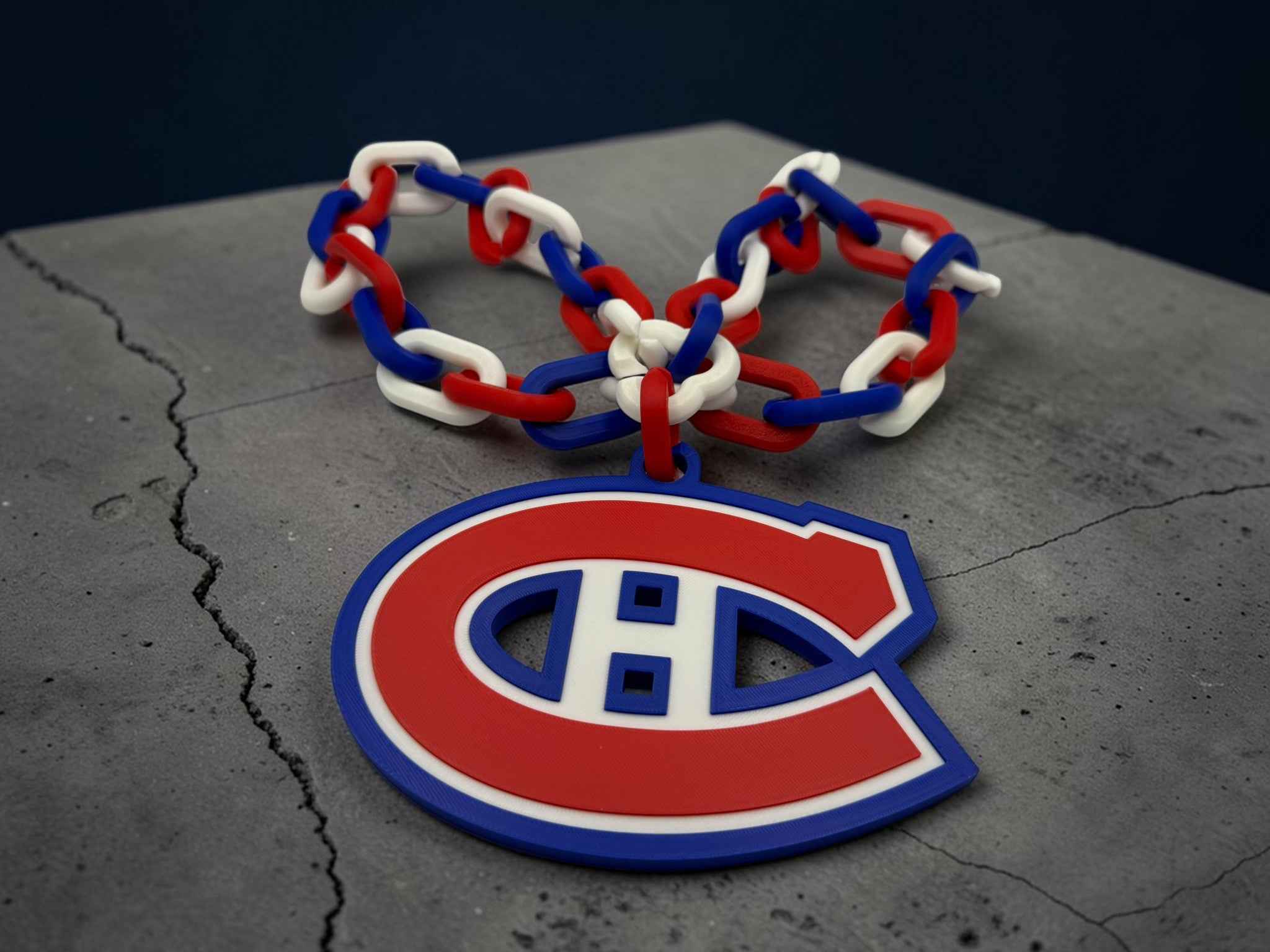 🔴🔵 Montreal Canadiens Fan Chain – Large 3D Printed Hockey Necklace