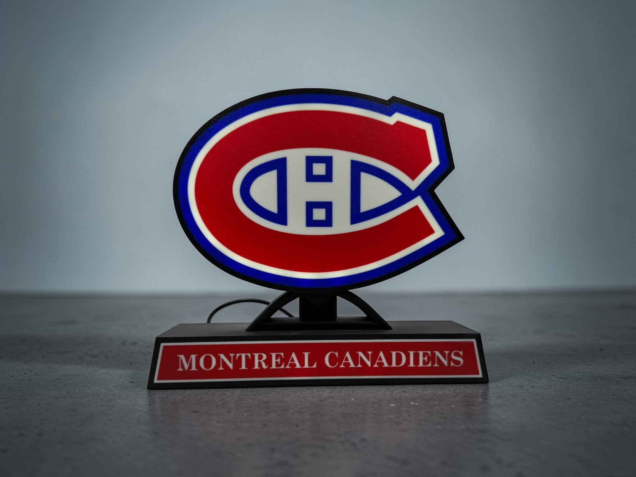 🔴🔵 Montreal Hockey LED Light Box – 3D Printed Fan Decor
