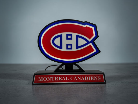 🔴🔵 Montreal Hockey LED Light Box – 3D Printed Fan Decor