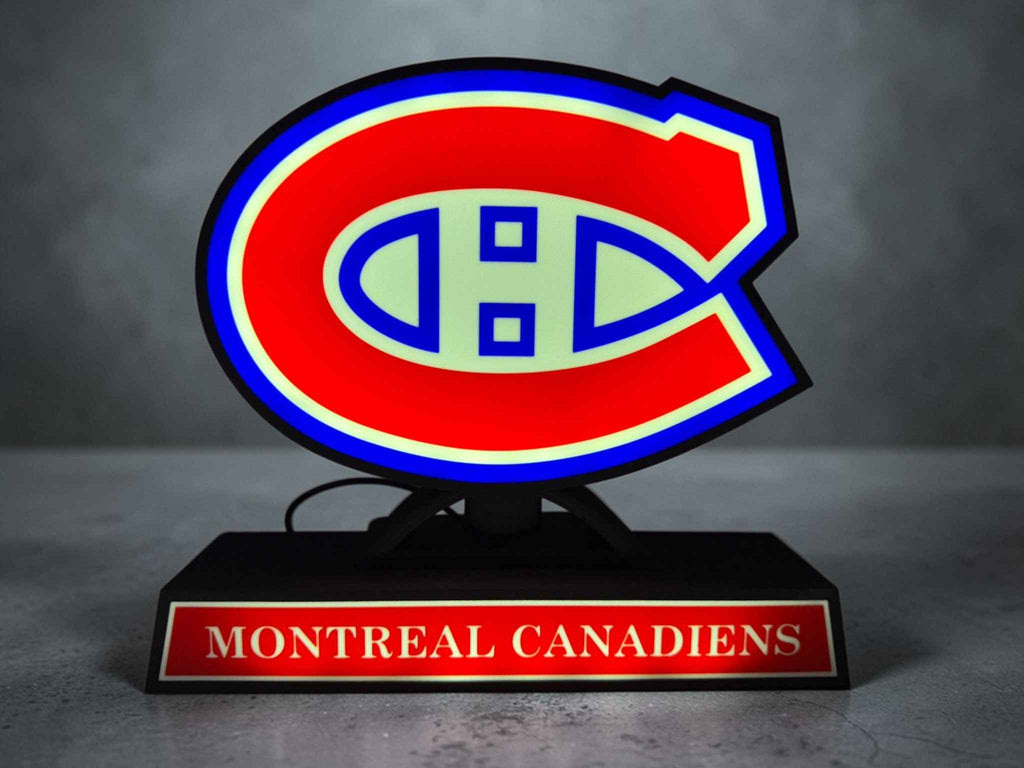 🔴🔵 Montreal Hockey LED Light Box – 3D Printed Fan Decor