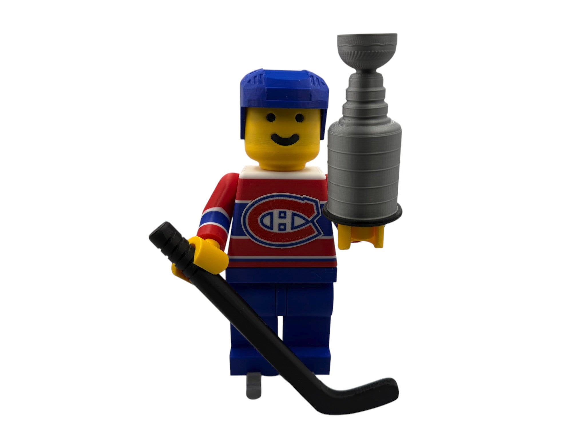 🏒🧱 Montreal Hockey Brick Man – 3D Printed Figure (22cm Tall) 🧱🏒
