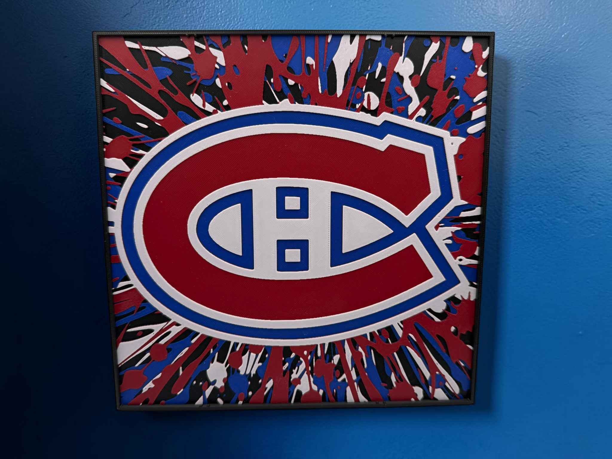 Montreal Canadiens Hueforge 3D Wall Art – 20cm Hockey Fan Decor, Desk Display or Wall Mount, NHL Inspired Fan Art