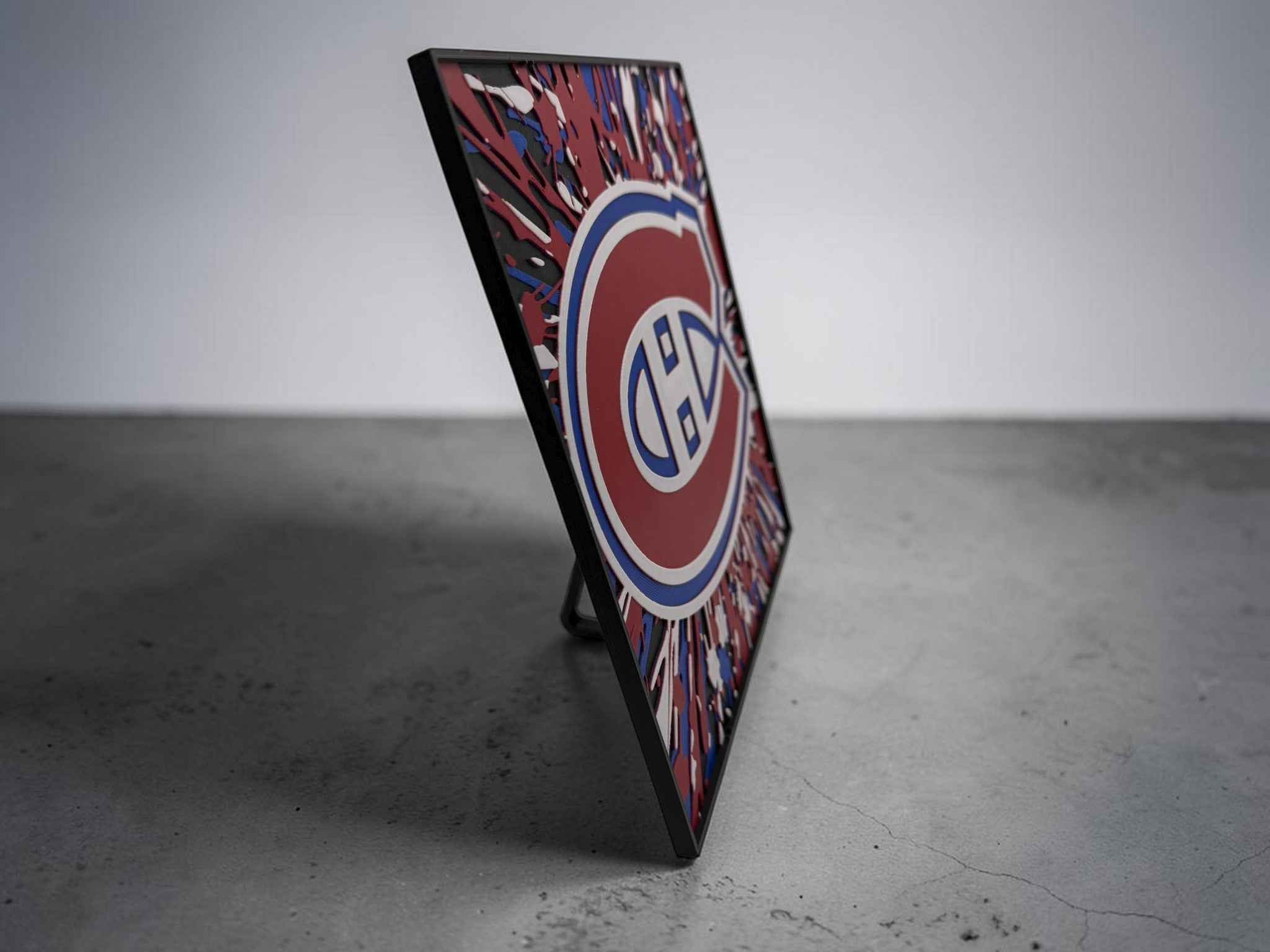 Montreal Canadiens Hueforge 3D Wall Art – 20cm Hockey Fan Decor, Desk Display or Wall Mount, NHL Inspired Fan Art