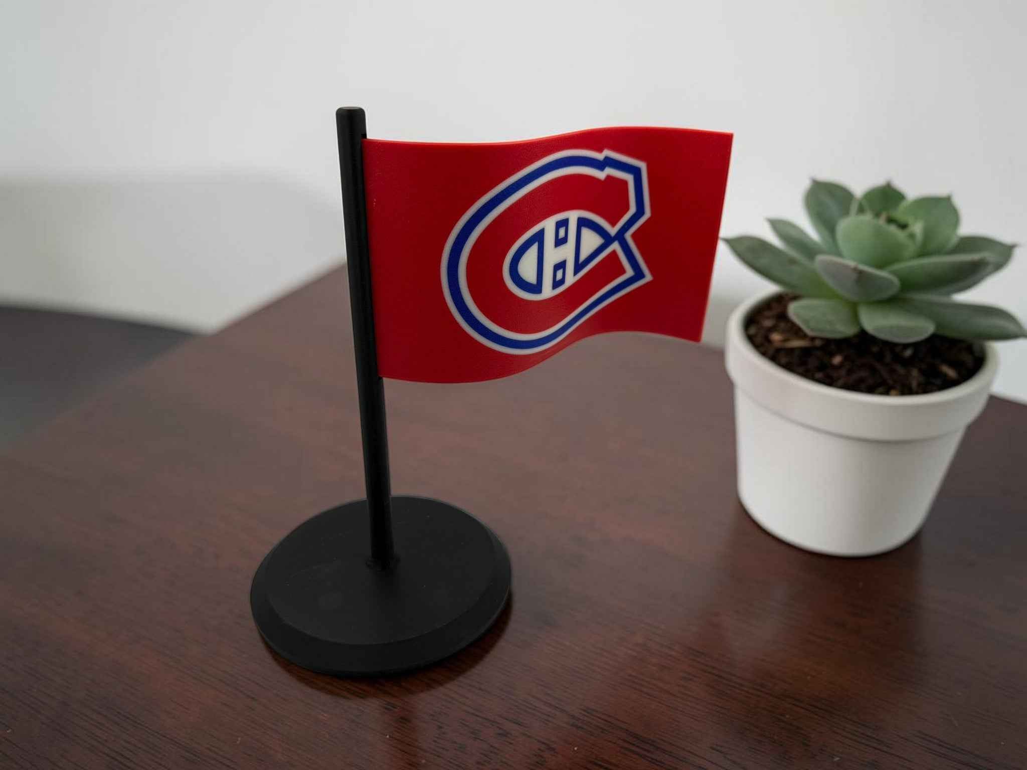 Montreal Canadiens Desk Flag – 3D Printed Hockey Fan Display
