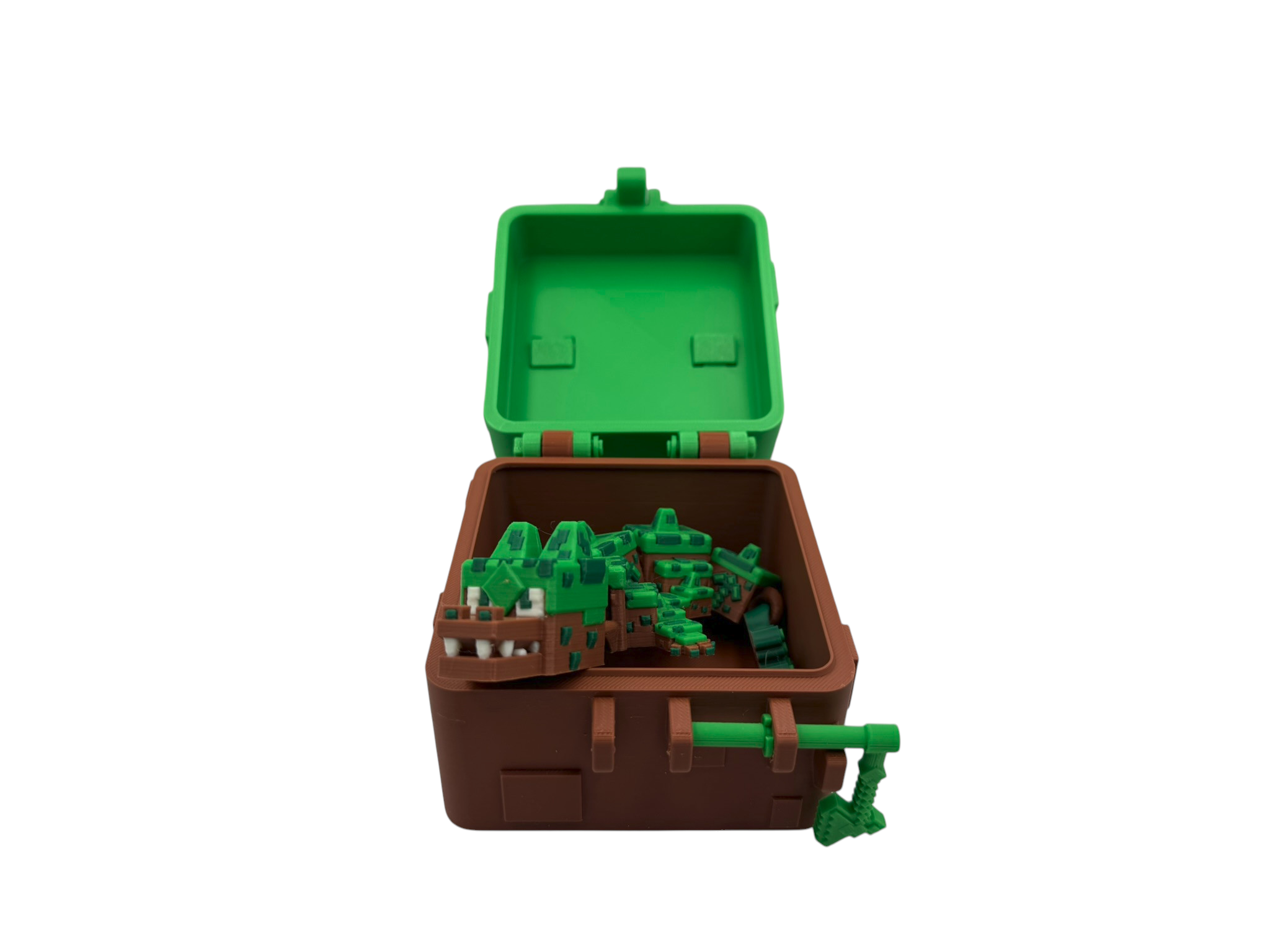 🌍 Baby Earth Dragon with Storage Cube – Articulated 3D Printed Mini Dragon | 15cm Flexi Dragon & Matching Display Box