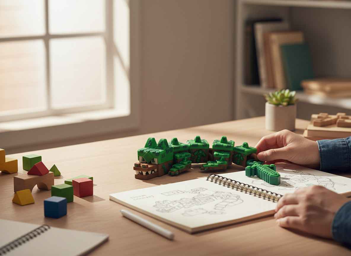 🌍 Baby Earth Dragon with Storage Cube – Articulated 3D Printed Mini Dragon | 15cm Flexi Dragon & Matching Display Box