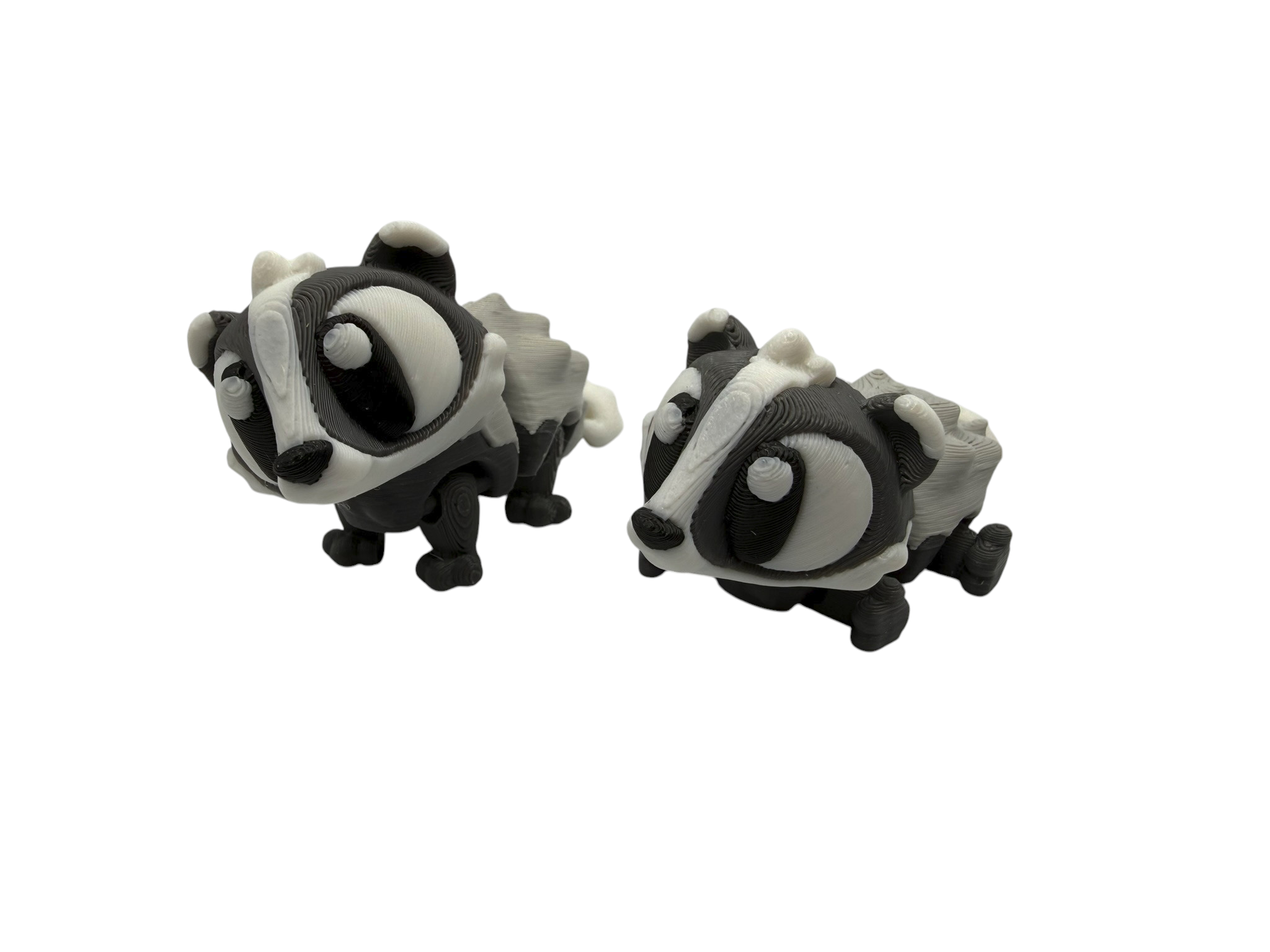 🦡 Flexi Badger Playset – 3D Printed Badger Play Scene with 2 Articulated Badgers