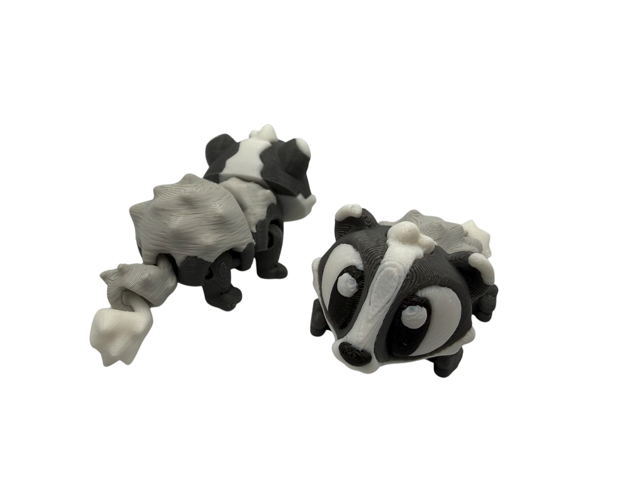 🦡 Flexi Badger Playset – 3D Printed Badger Play Scene with 2 Articulated Badgers