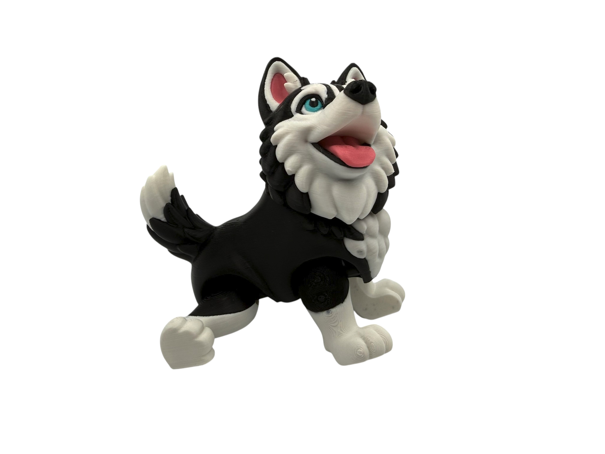 🐺 Articulated Siberian Husky – 3D Printed Flexi Husky Figure | Poseable Husky Collectible & Desk Companion