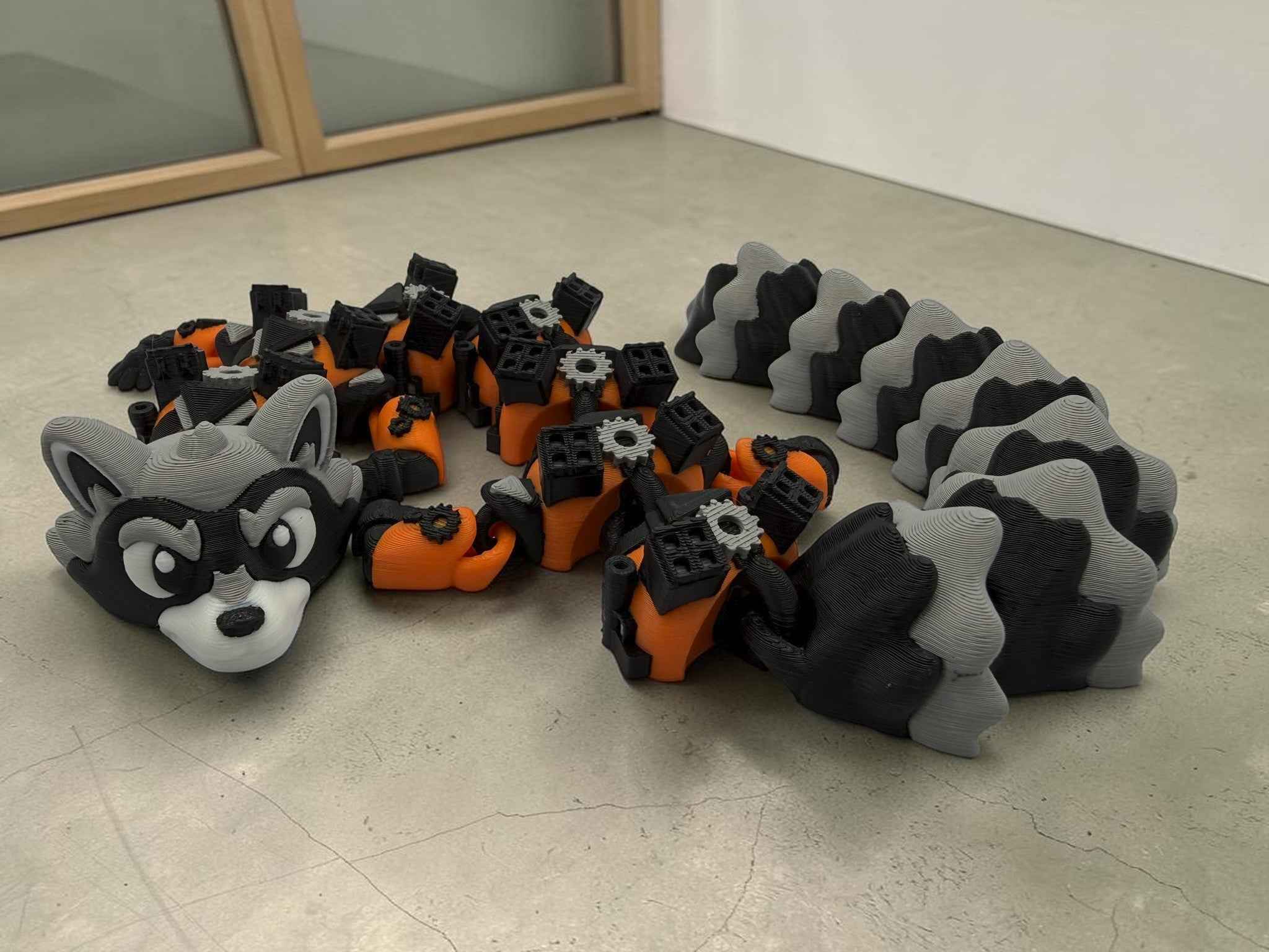 🦝 StarBandit Raccoon Dragon – Articulated 3D Printed Flexi Dragon | 41cm Collectible Dragon