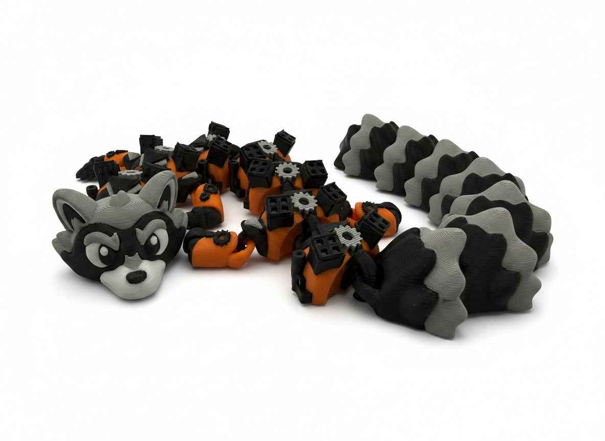 🦝 StarBandit Raccoon Dragon – Articulated 3D Printed Flexi Dragon | 41cm Collectible Dragon