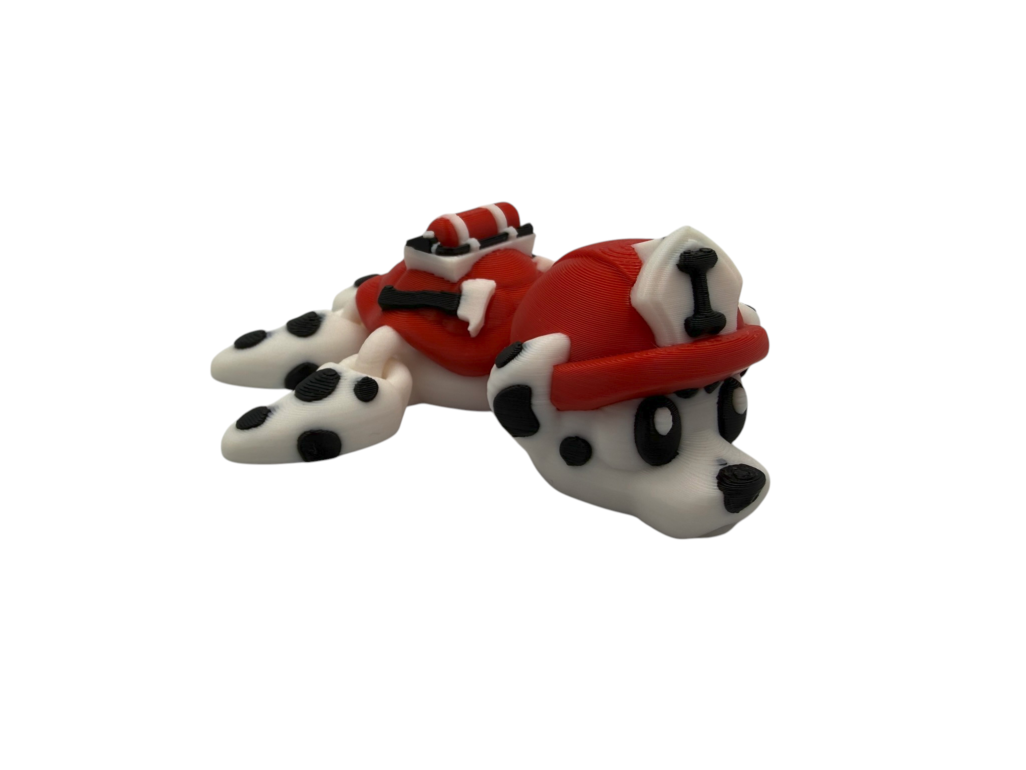 🐢🚒 Firefighter Dalmatian Turtle – 3D Printed Articulated Turtle | Cute Firehouse Collectible | 10cm