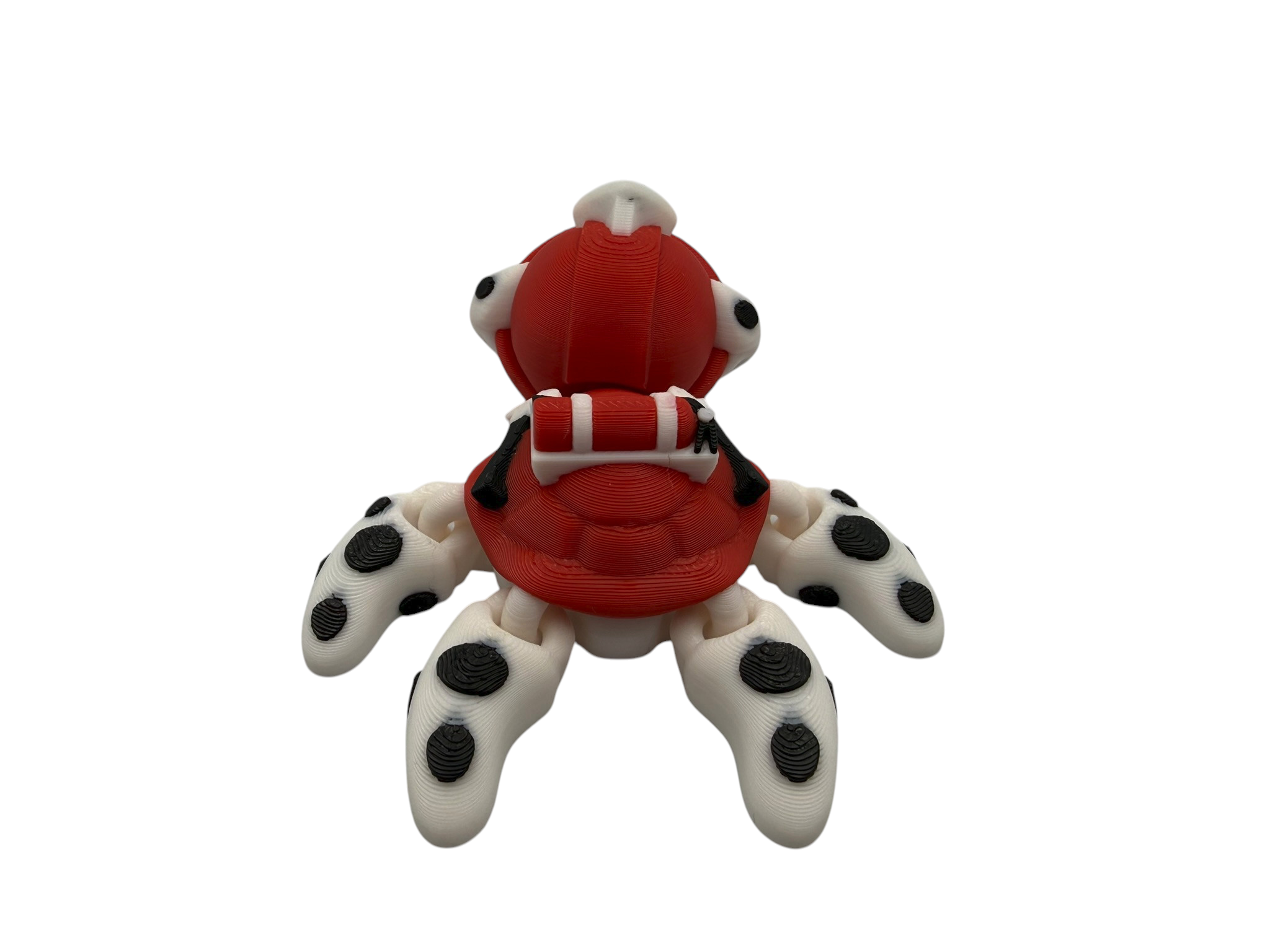 🐢🚒 Firefighter Dalmatian Turtle – 3D Printed Articulated Turtle | Cute Firehouse Collectible | 10cm