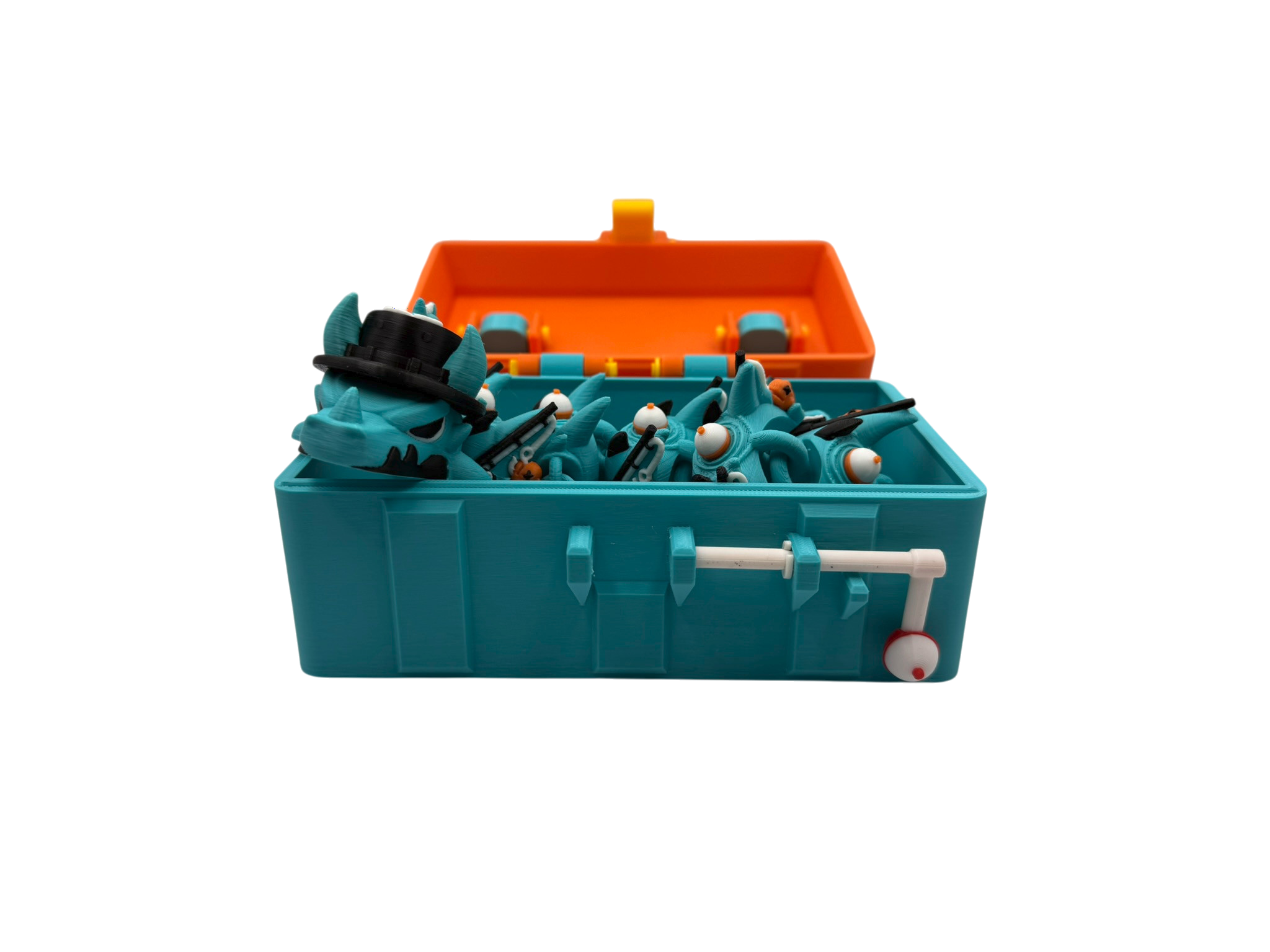 🎣 Fisherman Dragon with Tackle Box – Articulated 3D Printed Flexi Dragon | 41cm Collectible Dragon & Storage Case
