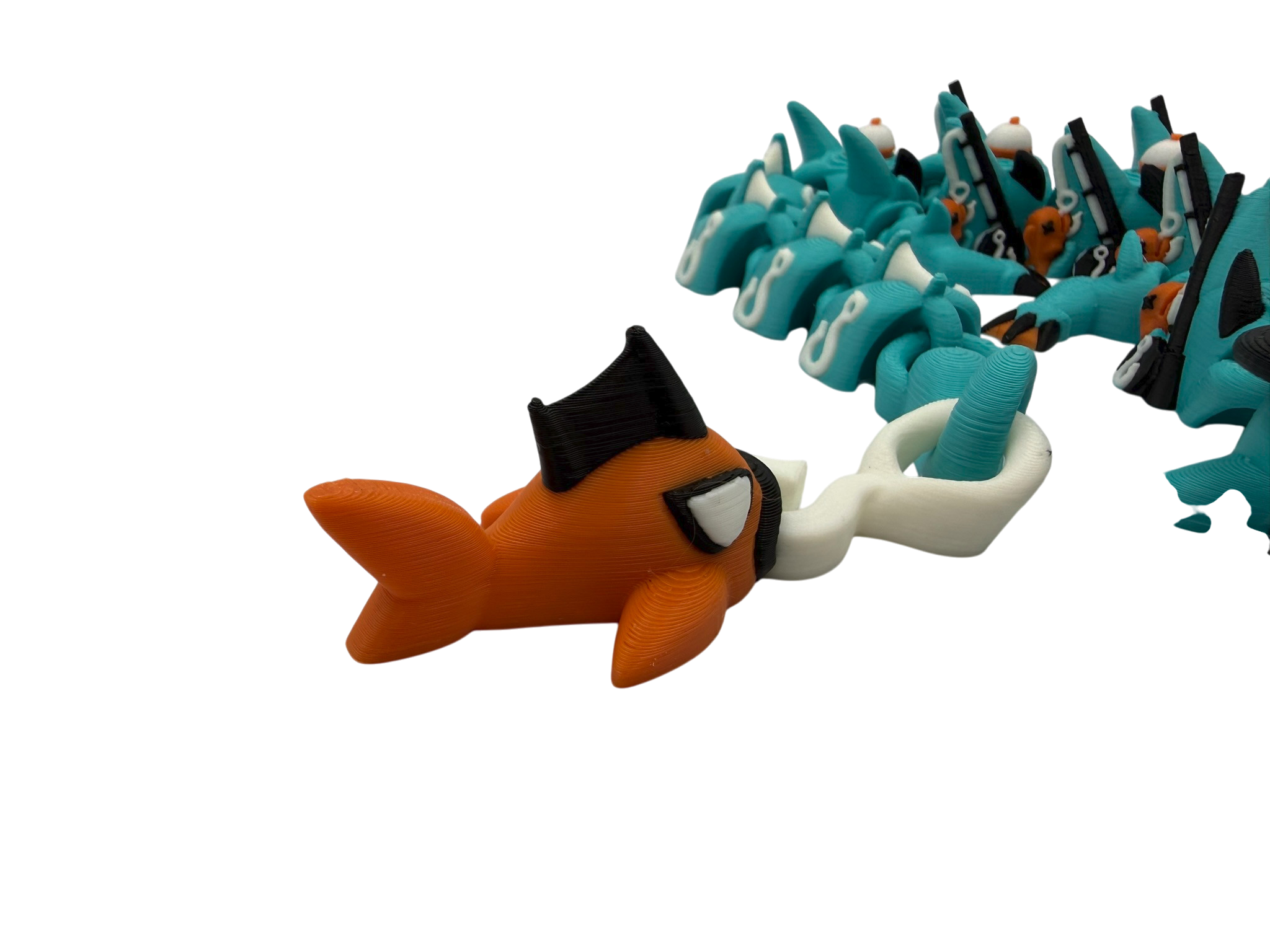 🎣 Fisherman Dragon with Tackle Box – Articulated 3D Printed Flexi Dragon | 41cm Collectible Dragon & Storage Case