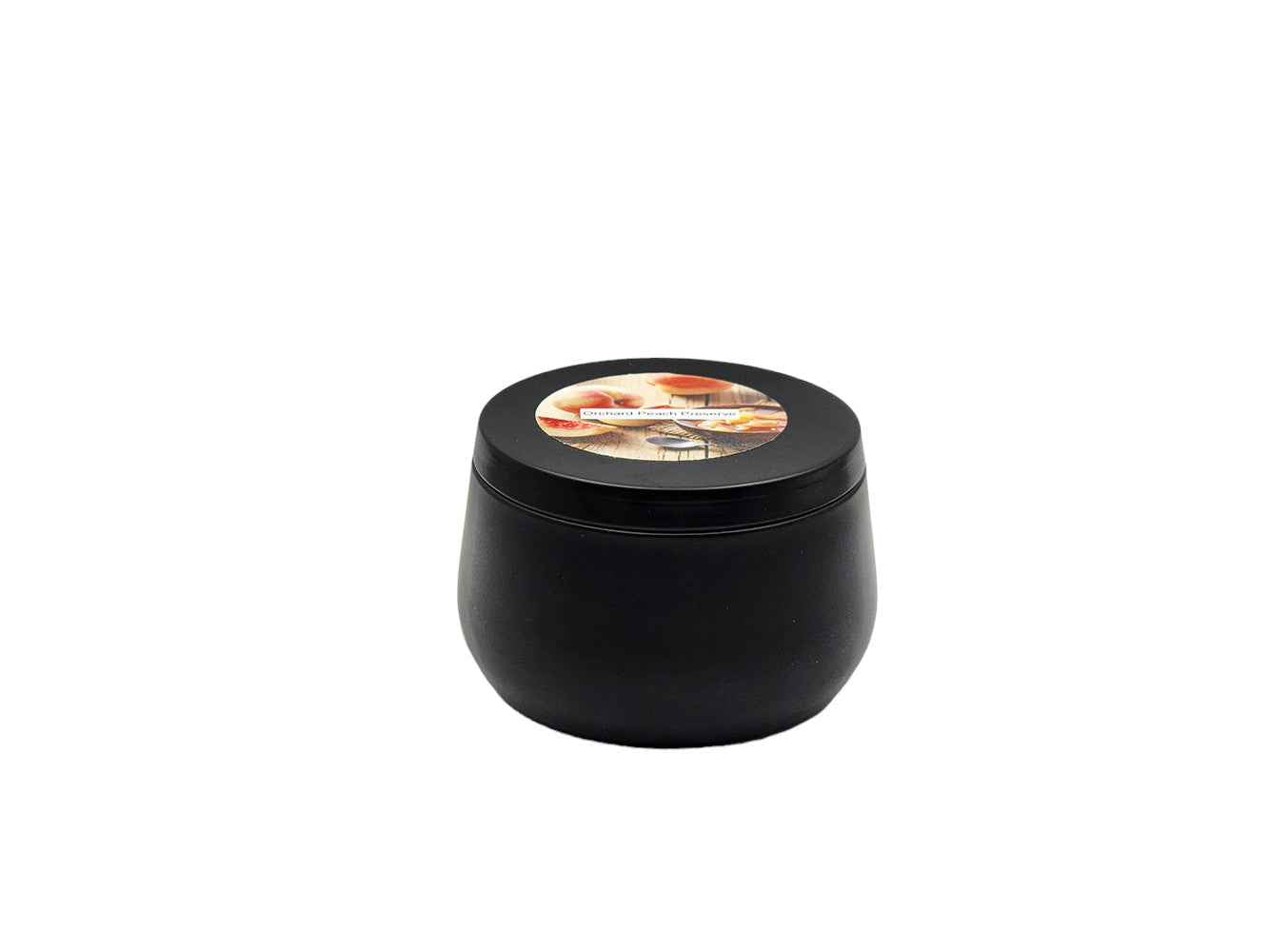Orchard Peach Preserve- 8oz Tin - 1 Wic - Black-Les Creations Corkys
