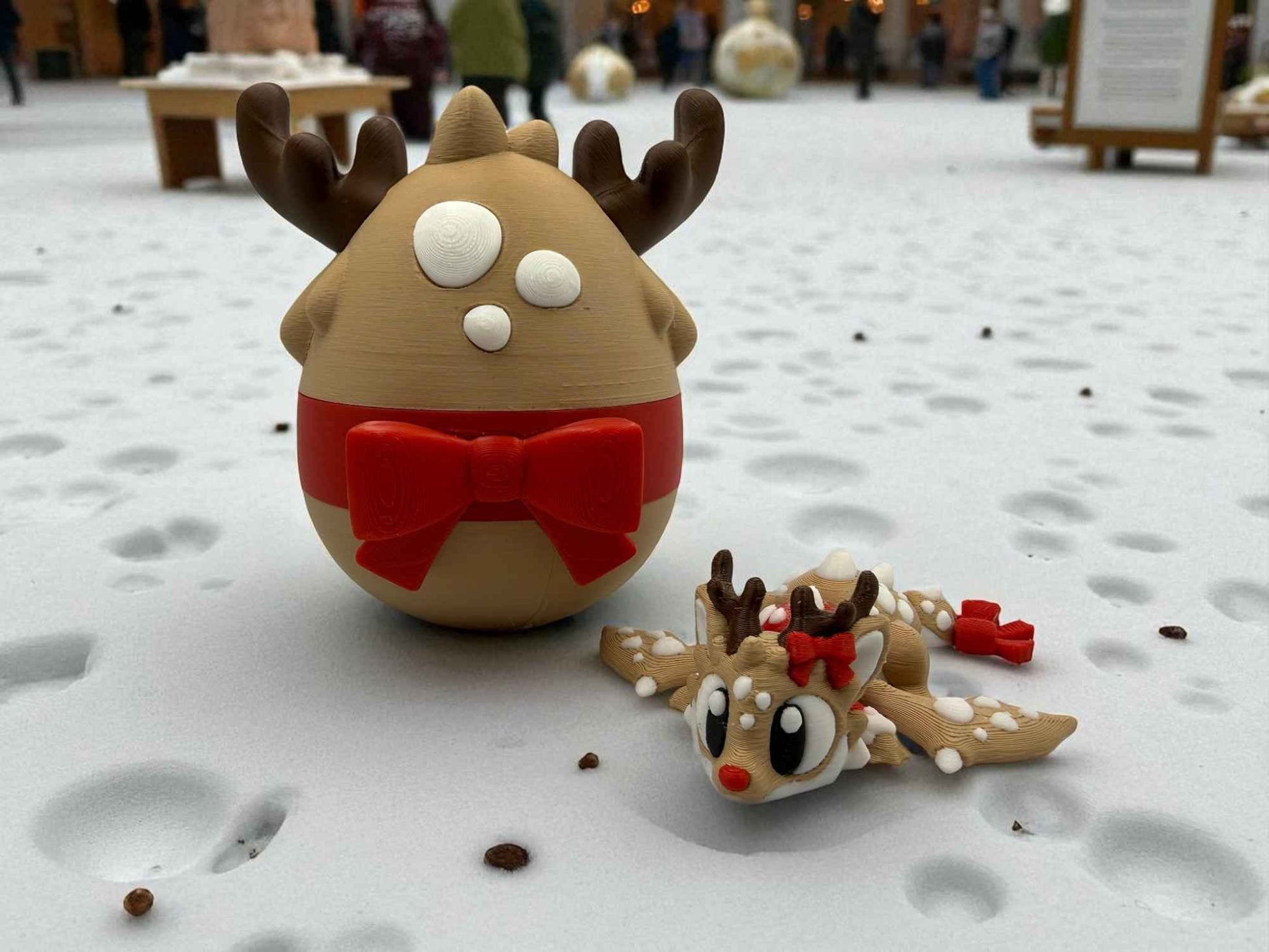 Reindeer Dragon with Matching Egg – Christmas Articulated 3D Printed Collectible