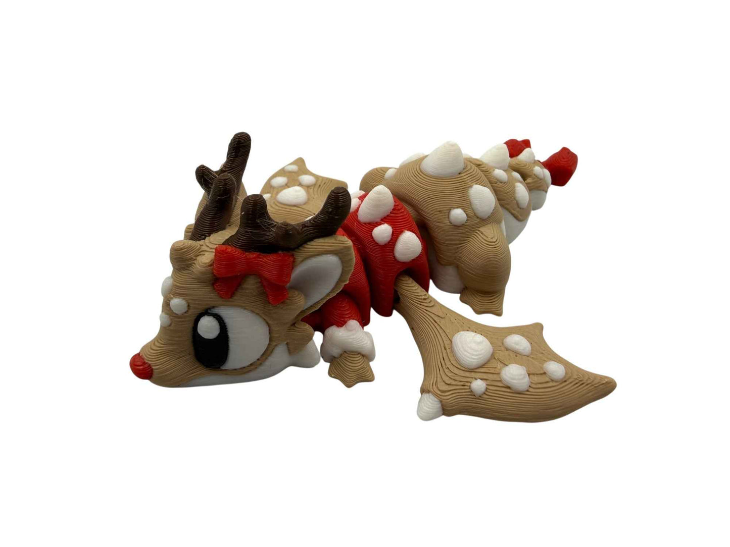 Reindeer Dragon with Matching Egg – Christmas Articulated 3D Printed Collectible