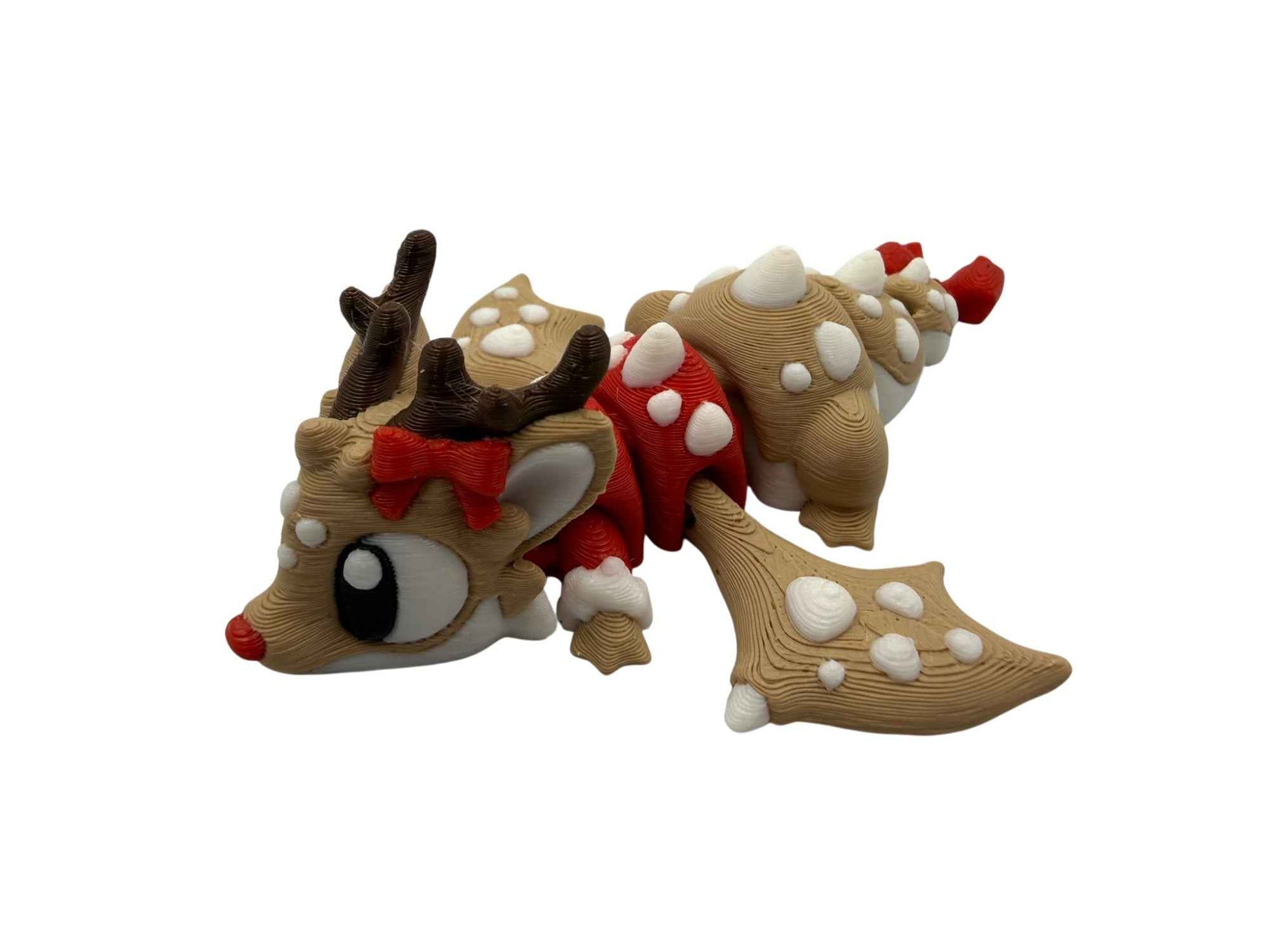 Reindeer Dragon with Matching Egg – Christmas Articulated 3D Printed Collectible