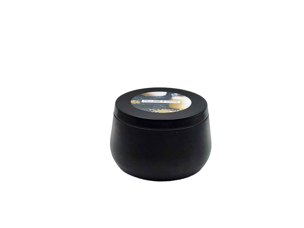 Rice Milk & Santal - 8oz Tin - 1 Wic - Black-Les Creations Corkys