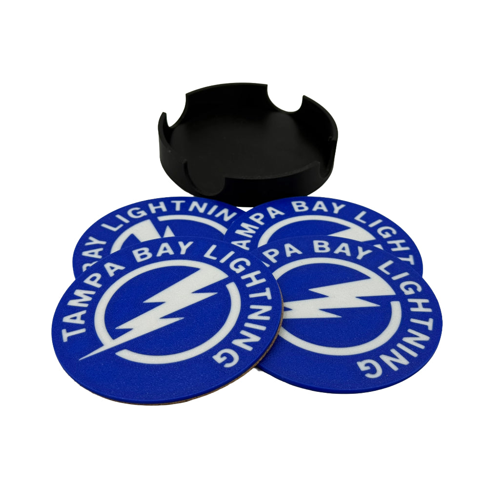 Set of 4 NHL Hockey Team Coasters – 3D Printed and Cork Decor Collection