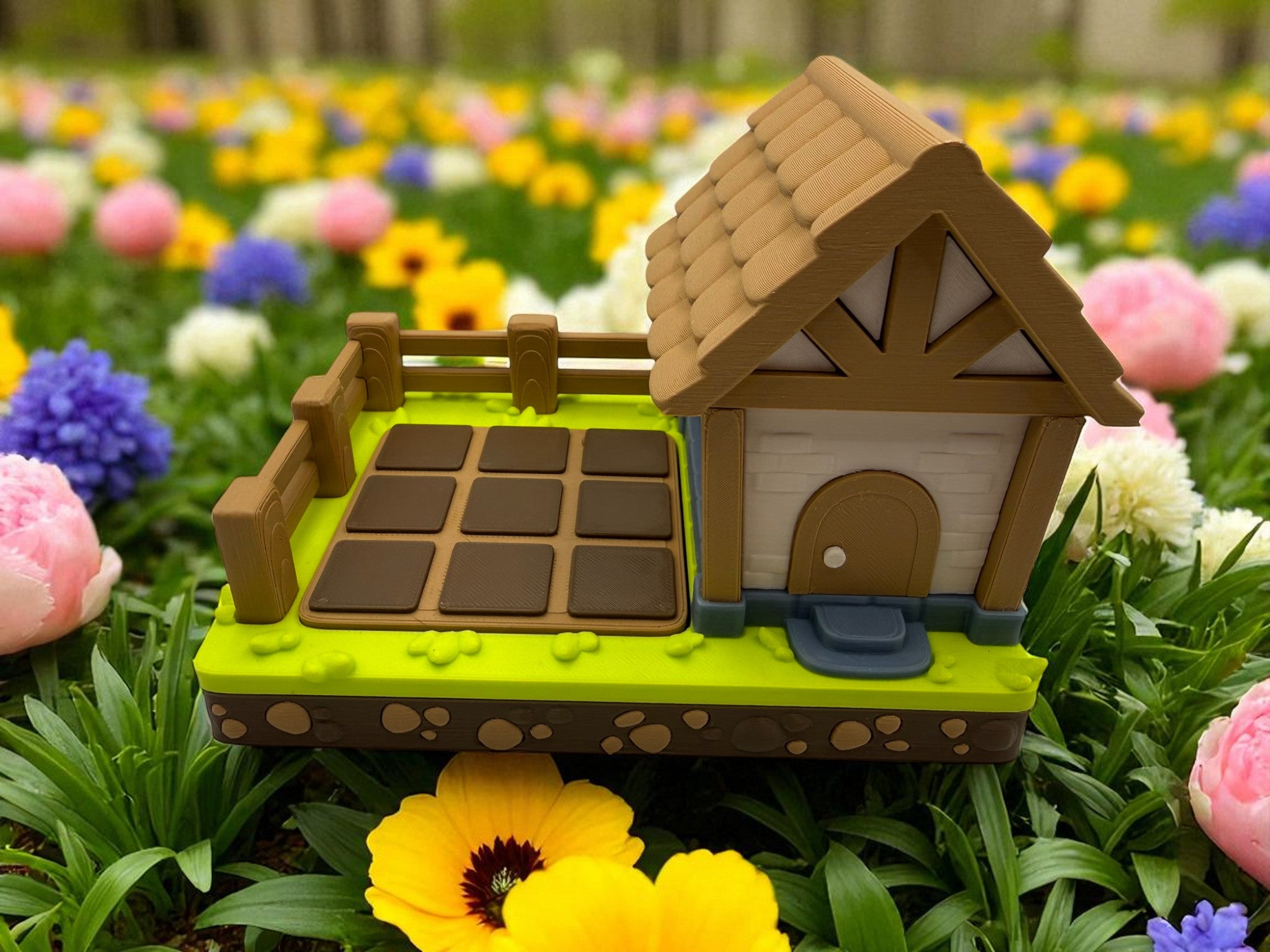 Veggie Garden Tic Tac Toe Playset  – Mini Farmhouse, Friends &  Fun!🌱✨