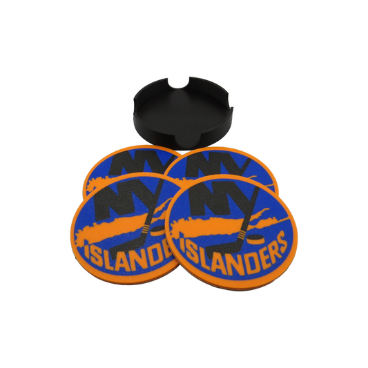 Set of 4 Coasters "New York Islanders" NHL Hockey Decor